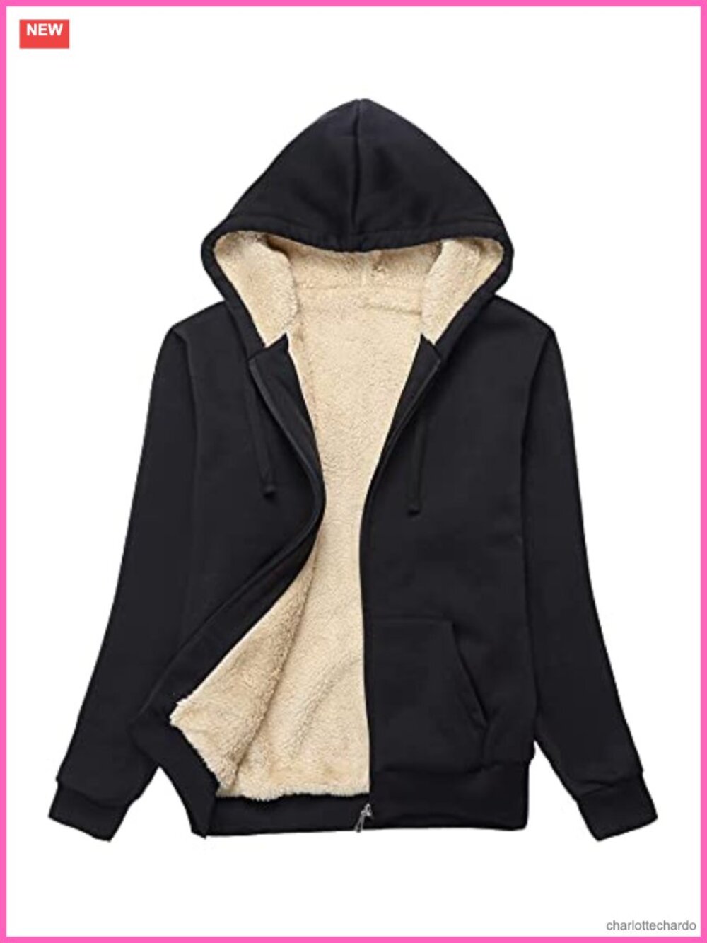 Women's Fleece Hoodie Full Zip Sherpa Lined Jacket Winter Sweatshirt